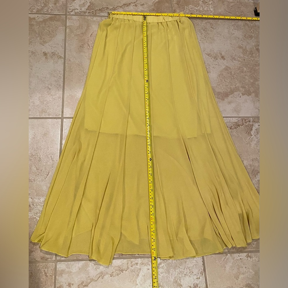 Lapis Sunny A-line flowy skirt in color Mustard Yellow Lapis Maxi Skirt (Size S) - Picture 8 of 10